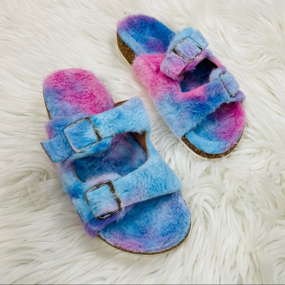 Purple tie dye fur sandal - Picture 4 of 6